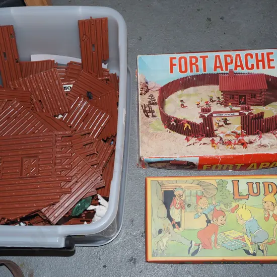 Ludo game, Fort Apache set in plastic container