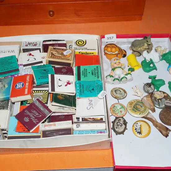 match boxes, badges, plastic figurines