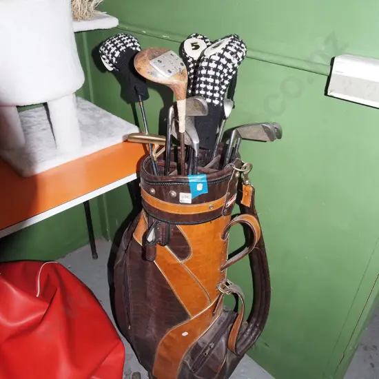 golf clubs and bag