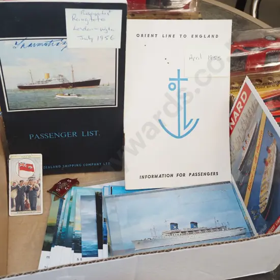 shipping memorabilia; postcards etc