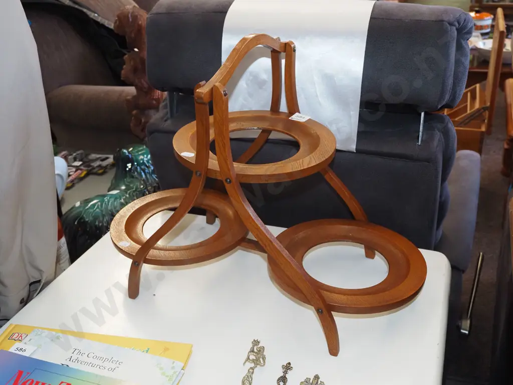 oak 3 tier cake plate stand Image 1++