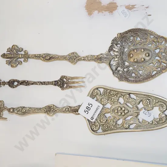 plated Victorian pickle fork and servers