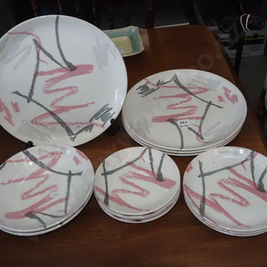 Crown Lynn graffiti plates and bowls