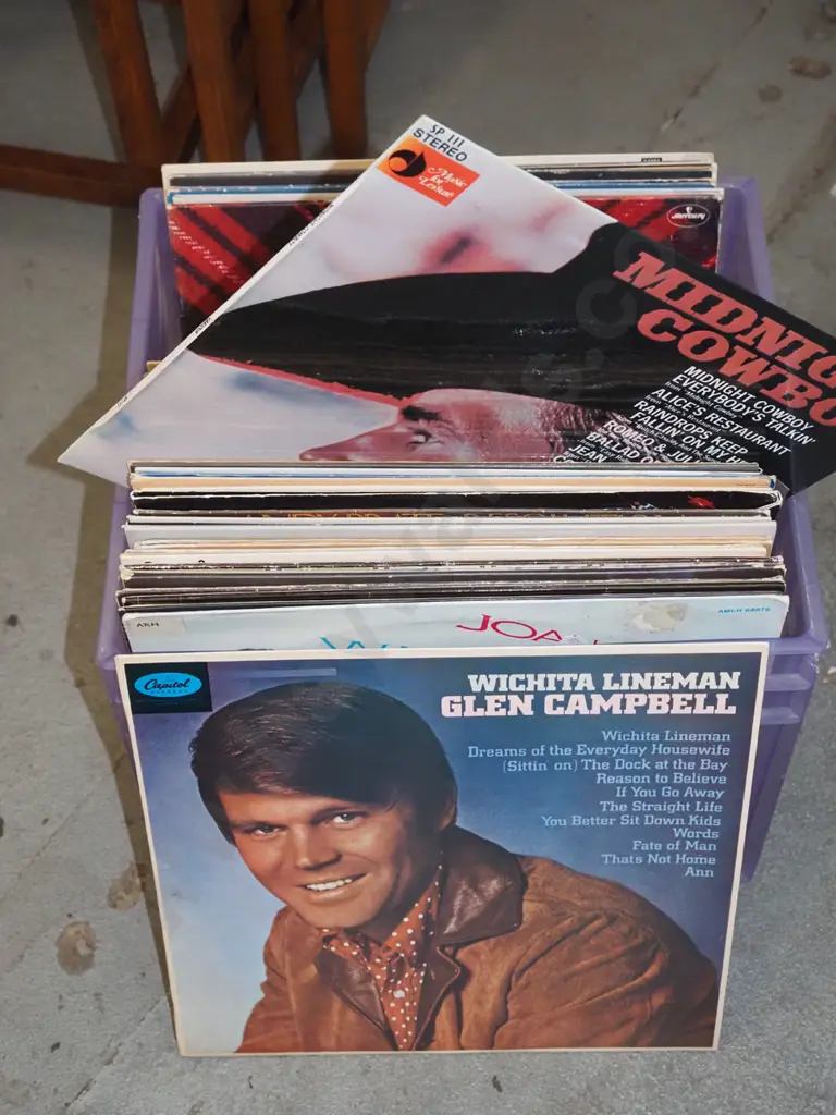 plastic tub; 1970s/80s LPs Image 1++