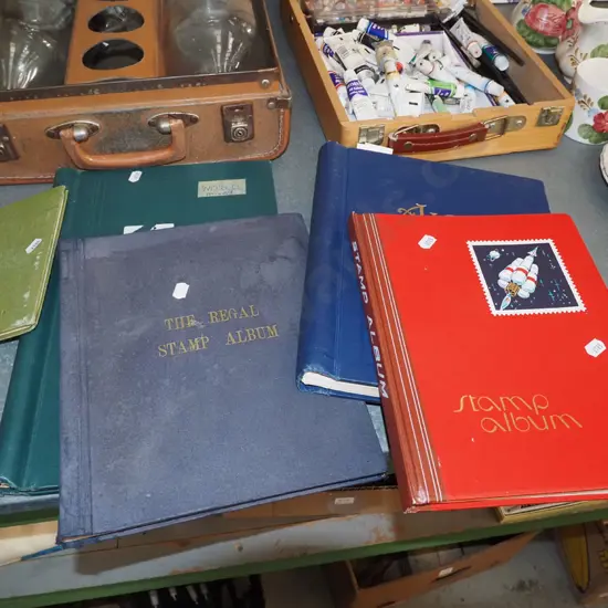 various stamp albums