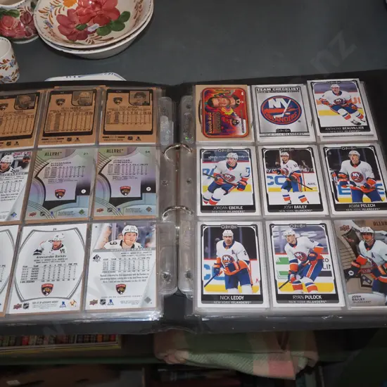 album of various ice hockey collector cards