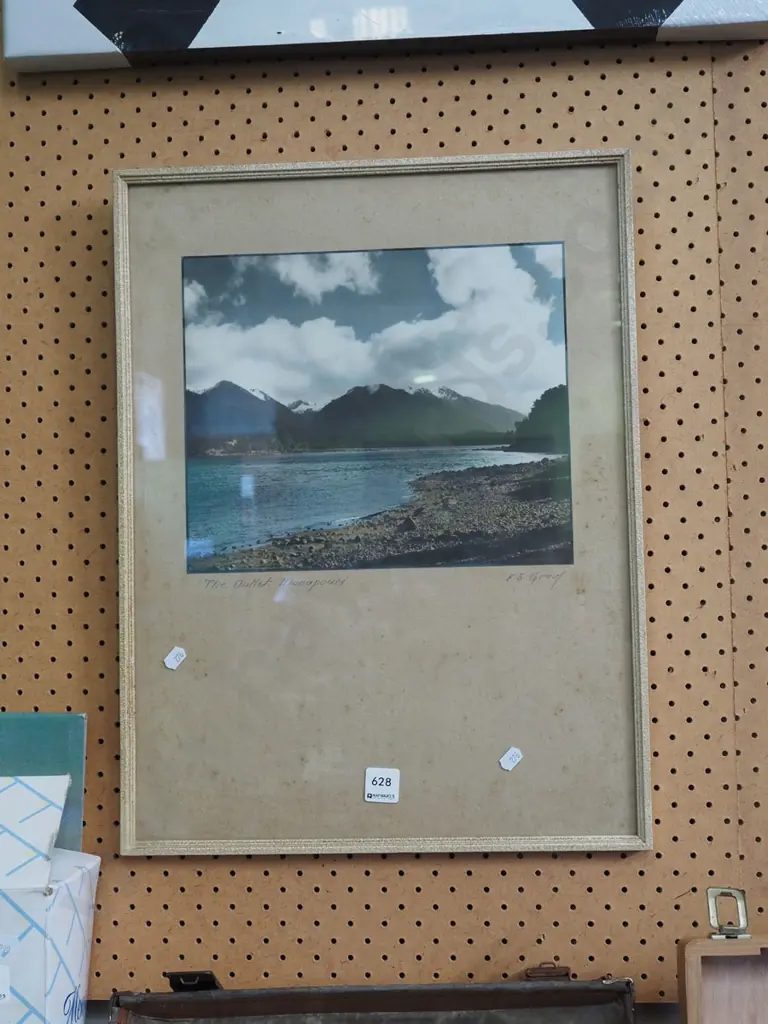 framed photograph - outlet Lake Manapouri Image 1++
