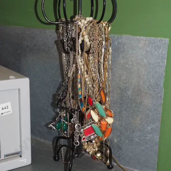 jewellery stand and necklaces and pendants