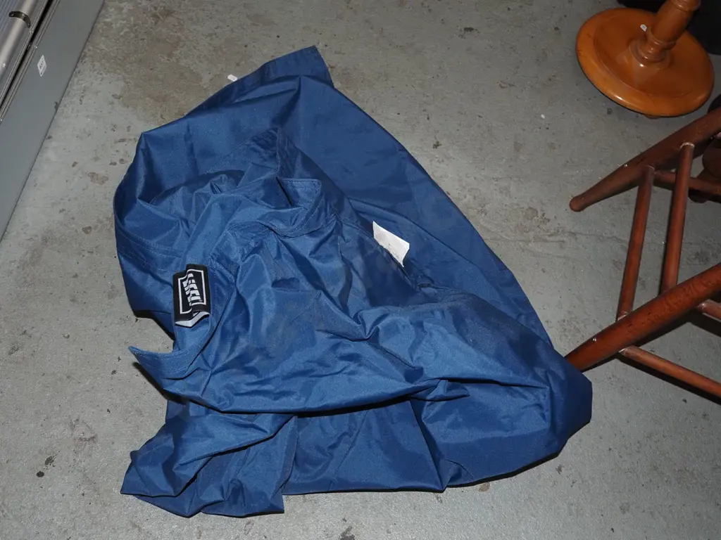 large  blue canvas outdoor bean bag - no beans Image 1++