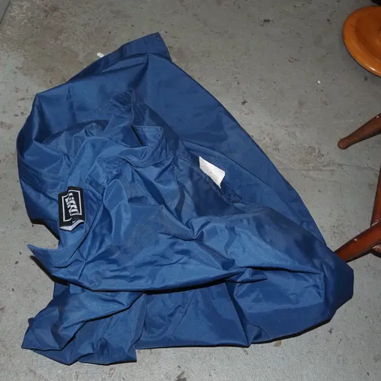 large  blue canvas outdoor bean bag - no beans