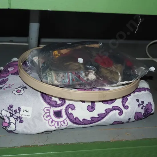 tapestry hoop and set, retro tablecloth