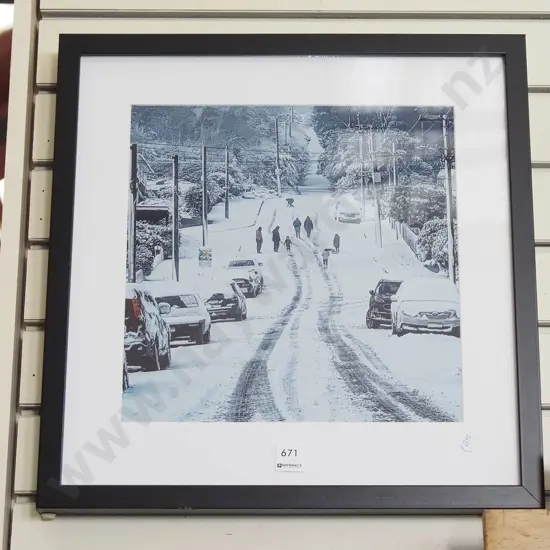 framed photograph - snow day Dunedin