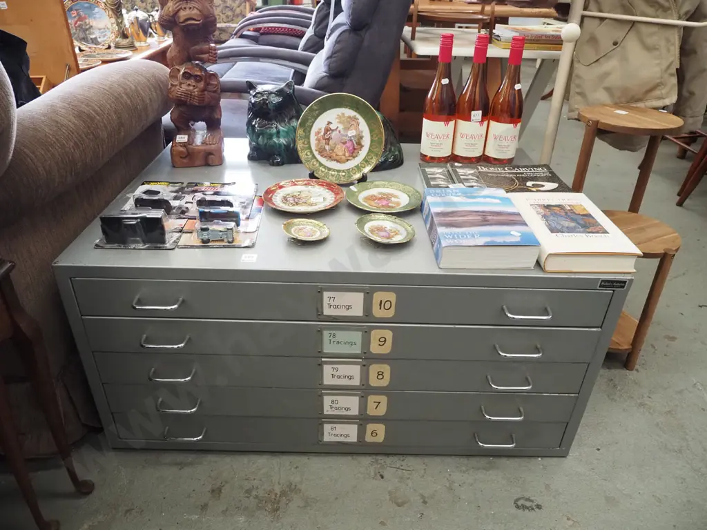 metal 5 drawer plan drawers H450 W955 D670 Image 1++