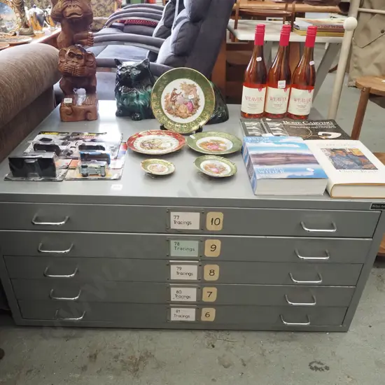 metal 5 drawer plan drawers H450 W955 D670