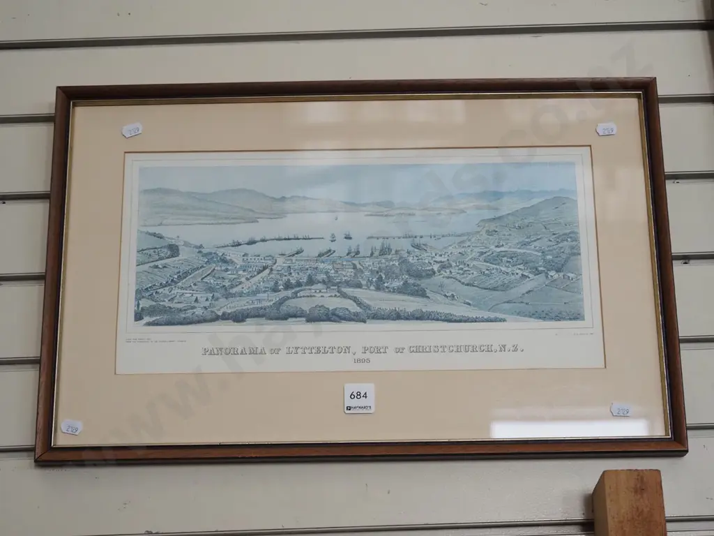 framed historic print - Lyttleton 1895 Image 1++