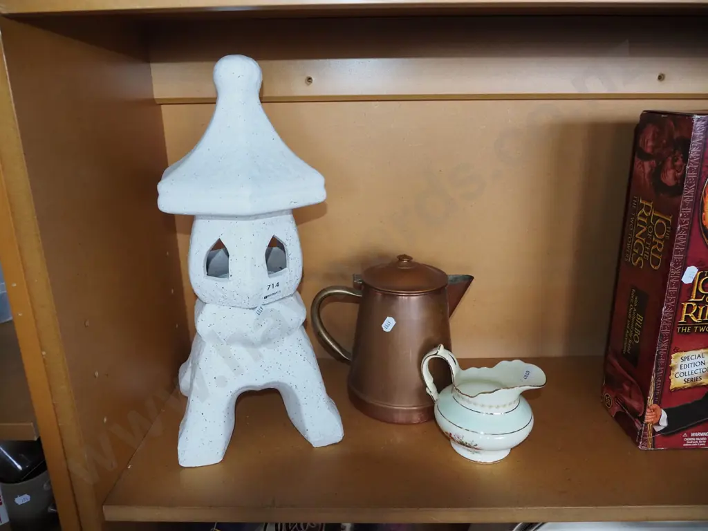 pagoda garden candle, lantern, coppper jug etc Image 1++