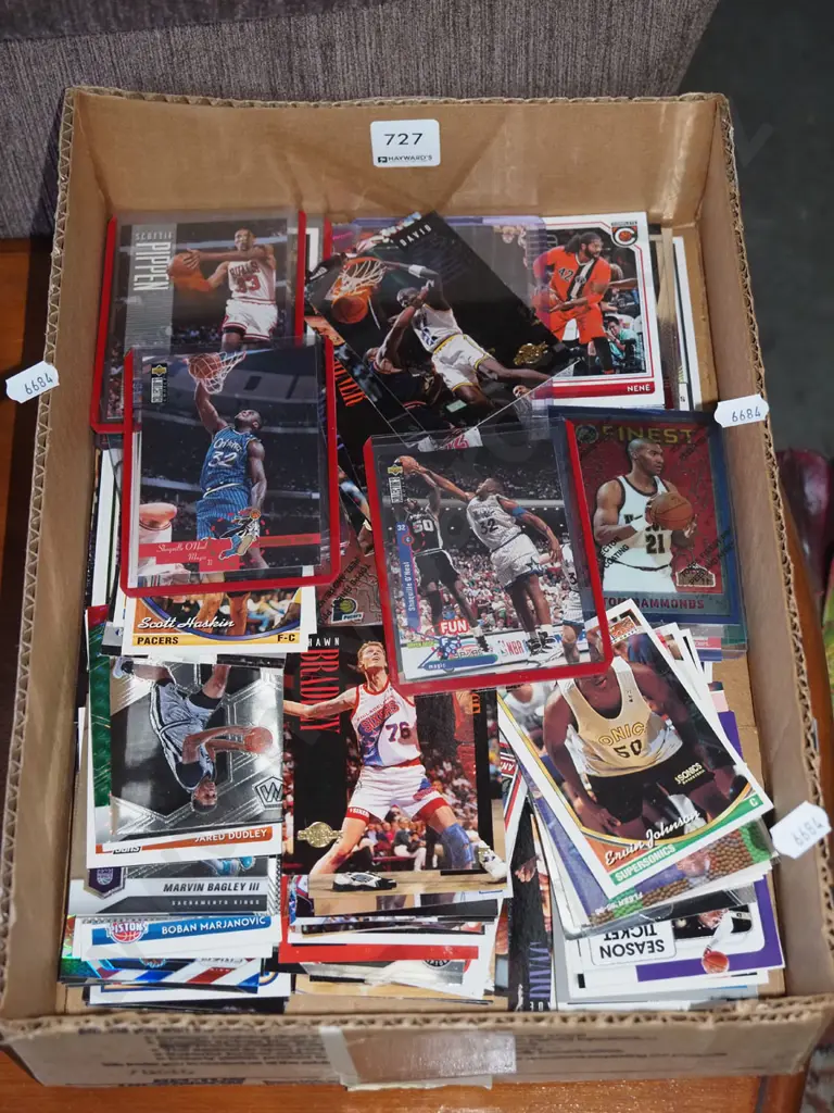 box of basketball collector cards Image 1++