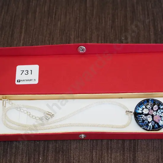 enamel pendant and necklace