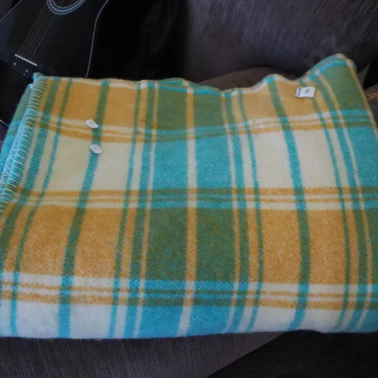 checked woollen blanket