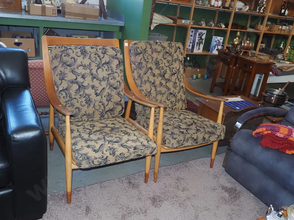 pair of mid century bentwood and spindle back armchairs Image 1++