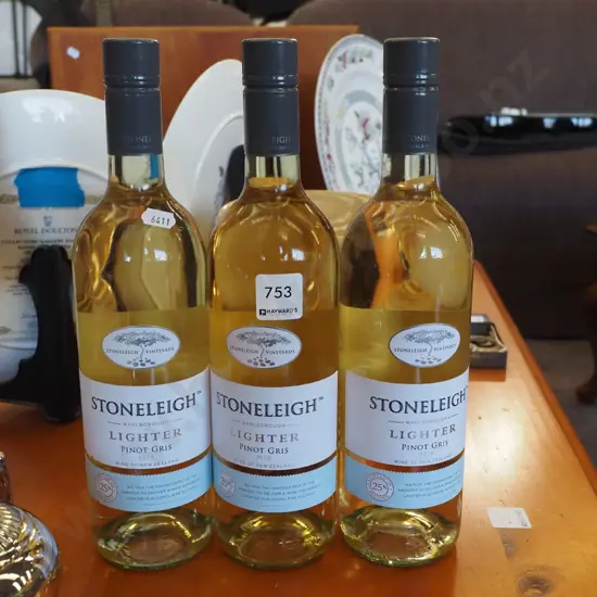 3x bottles Stoneleigh Lighter pinot gris 2018