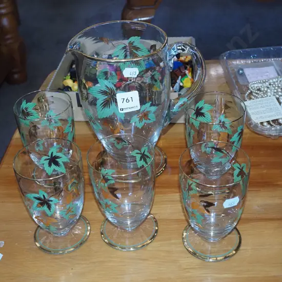 water jug and 5 tumblers