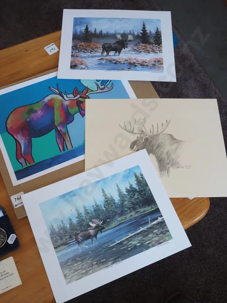 4x unframed Moose prints Image 1++