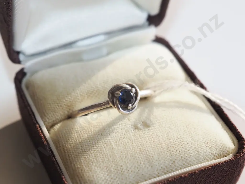 silver ring with blue stone Image 1++