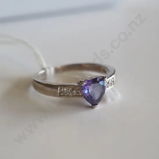 sterling silver and  purple stone ring