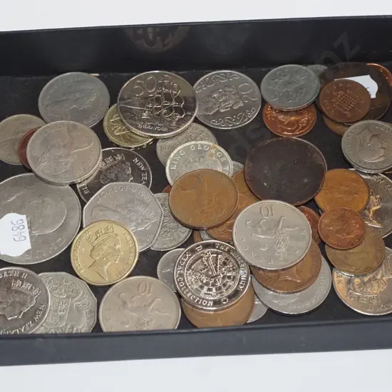 tray of coins