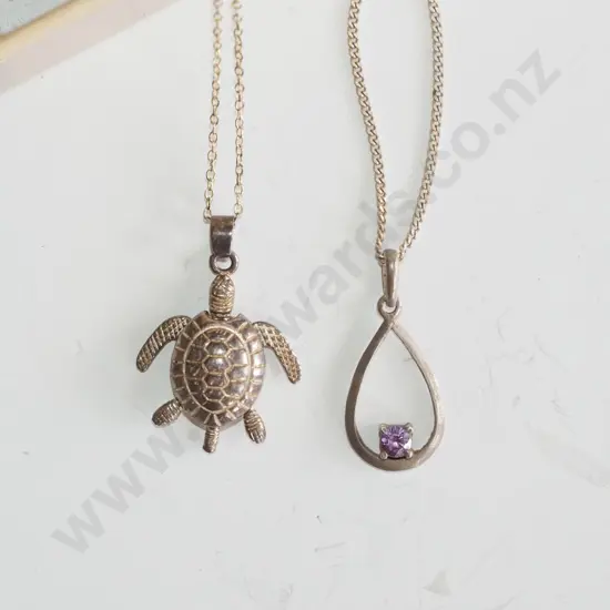 2x sterling silver necklaces