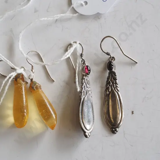 2 pairs of earings-  one pair is sterling silver