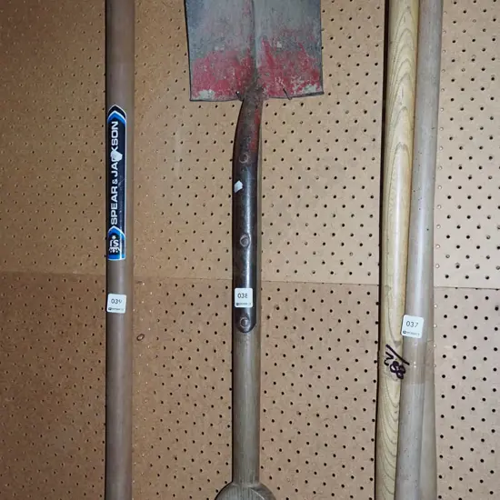 wooden handled garden spade