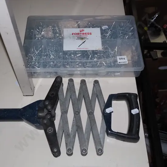 tong rivets, container of rivets