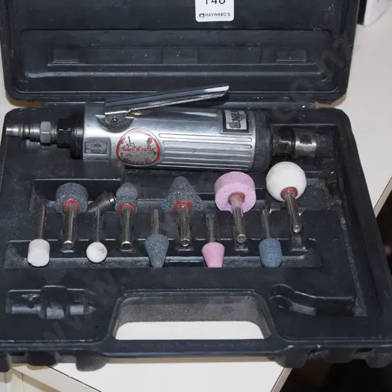 air powered rotary tool in case