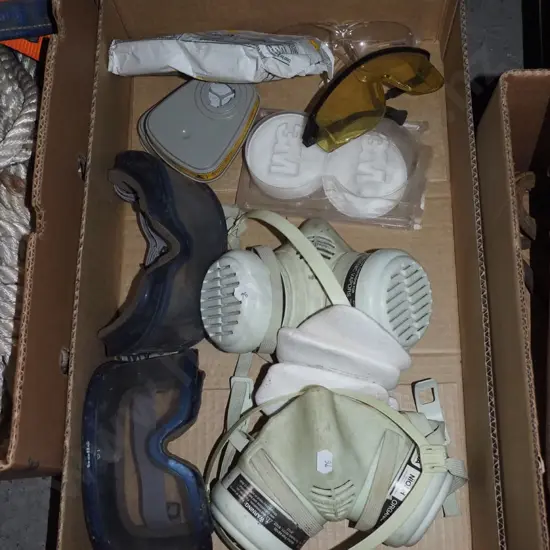 respirators and protective goggles