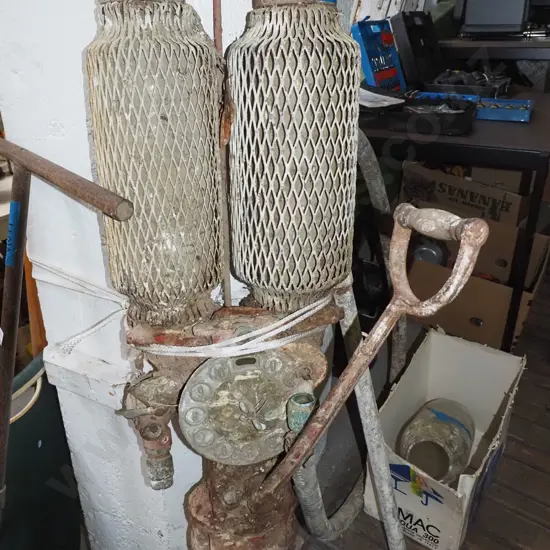 vintage hand cranked petrol pump