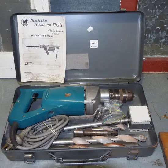 cased Makita hammer drill