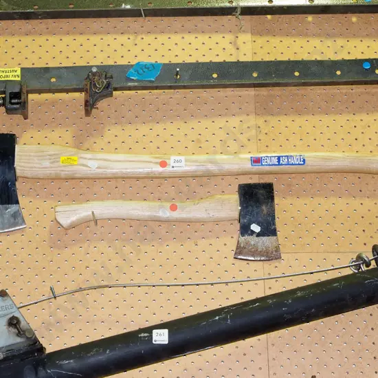 axe, hatchet - red dots