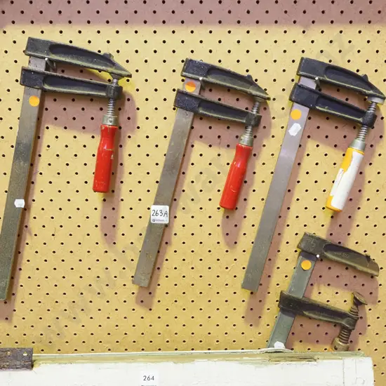 4x F clamps - orange dots