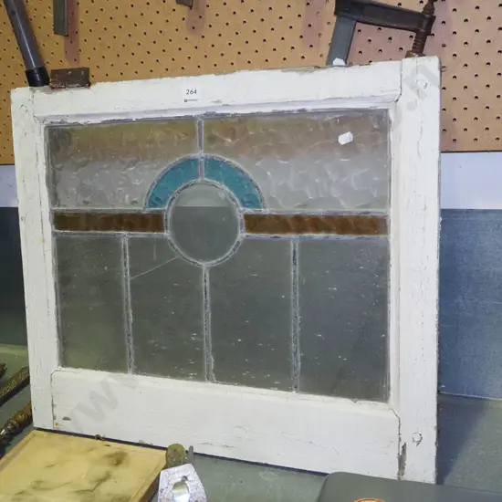 leadlight bay window - some panes have cracks H510 W600