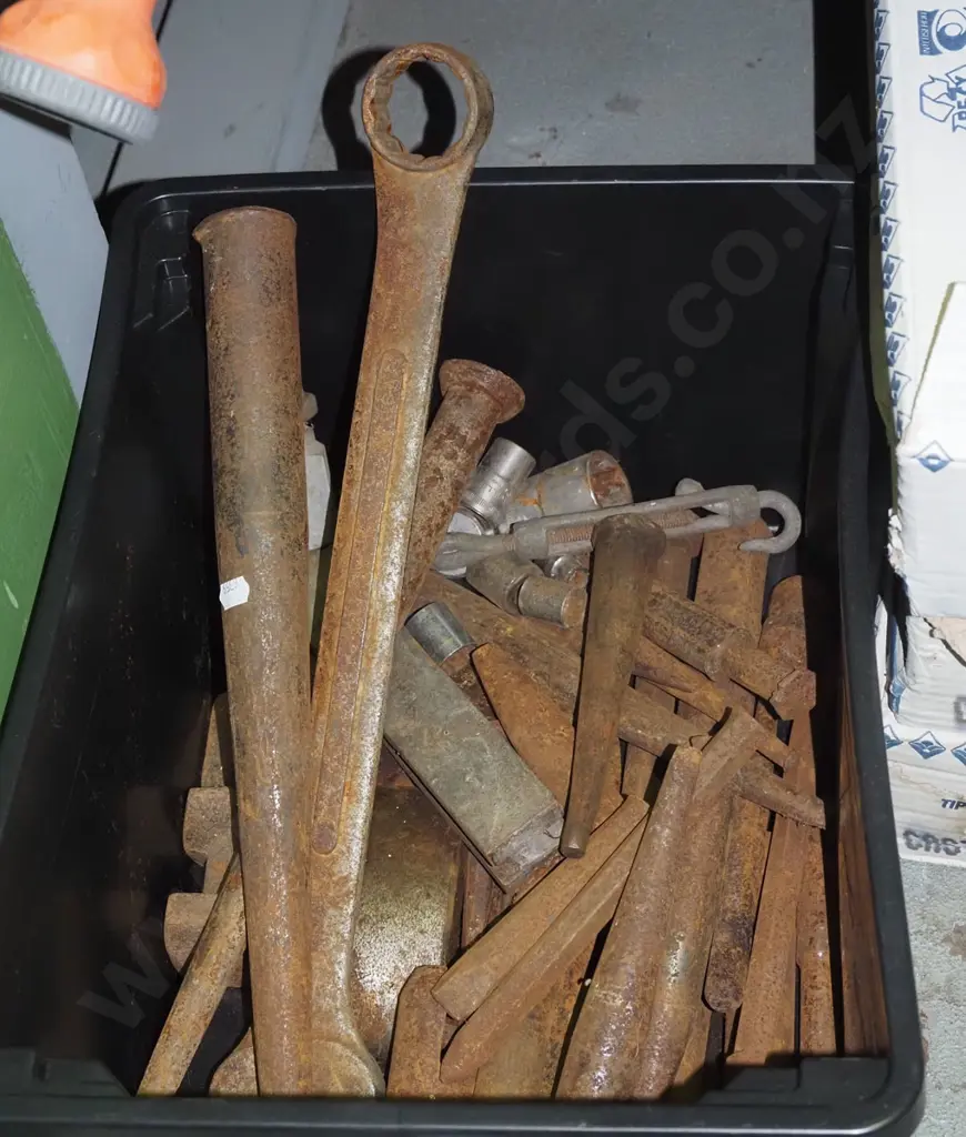 box; various metal spikes, large spanner etc Image 1++