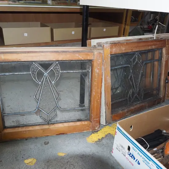 5x matching leadlight bay windows H440 W555