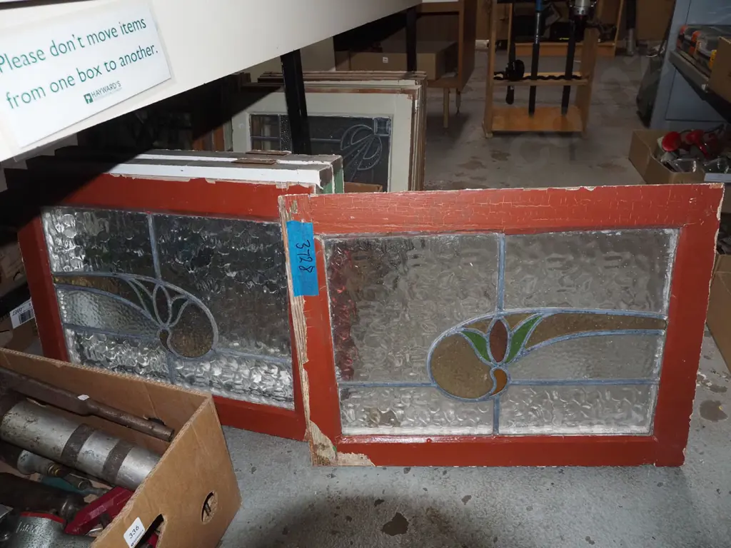 4x leadlight bay windows H470 W615 Image 1++