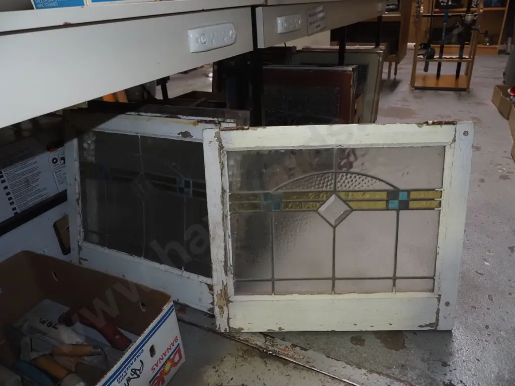 4x leadlight bay windows H500 W600 Image 1++