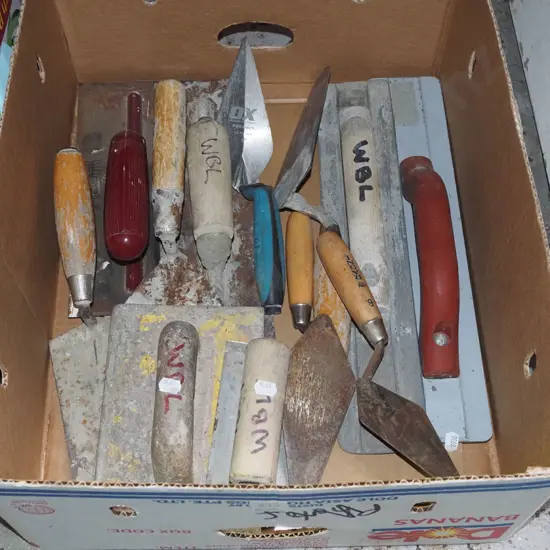 box; plasterer's trowels