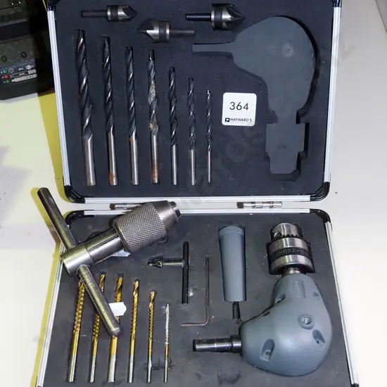 cased right angle drill attachment set