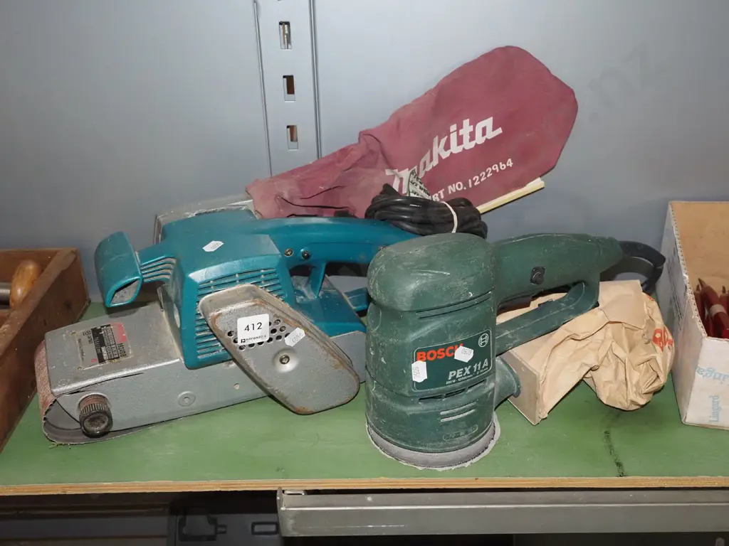 Makita belt sander, Bosch orbital sander Image 1++