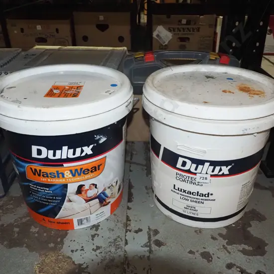 2x partially used 10L pails of white paint