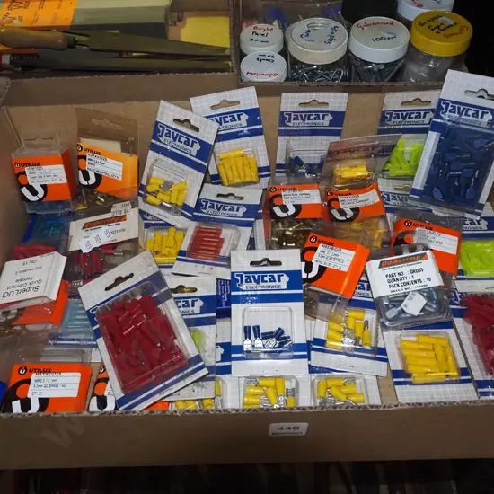 box; spade crimp connectors etc